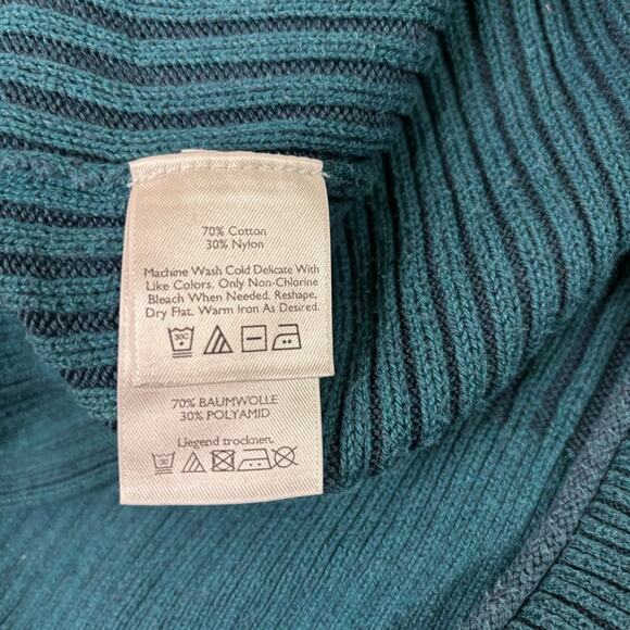 Eddie Bauer Double Zip Teal Slim Fit Sweater Size Medium AA0520 - Picture 7 of 8